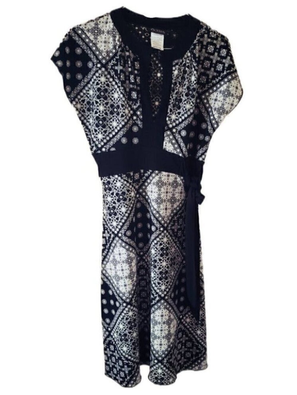 A-List Black & White Patterned Short Sleeve Dress